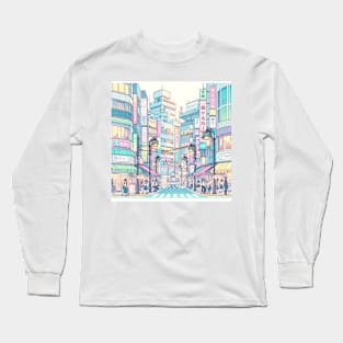 Tokyo Street illustration Long Sleeve T-Shirt